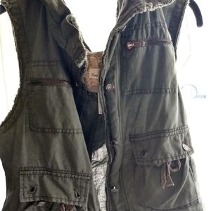 Free People Army Green Vest L